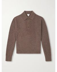 Bottega Veneta - Brushed Wool And Cashmere-Blend Polo Sweater - Lyst