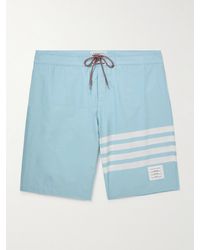 Thom Browne - Straight-leg Long-length Logo-appliquéd Striped Swim Shorts - Lyst