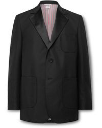 Thom Browne - Oversized Satin-trimmed Wool And Mohair-blend Blazer - Lyst
