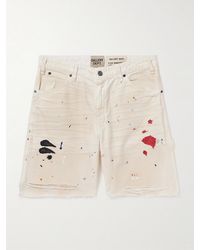 GALLERY DEPT. - Flea Carpenter Straight-Leg Distressed Paint-Splattered Denim Shorts - Lyst