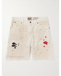 GALLERY DEPT. - Shorts a gamba dritta in denim effetto consumato con schizzi di vernice Flea Carpenter - Lyst