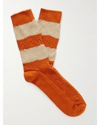 Thunders Love Striped Cotton-blend Socks - Orange
