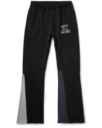 GALLERY DEPT. - Flared Denim-Panelled Logo-Print Cotton-Jersey Sweatpants - Lyst