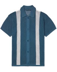 Frescobol Carioca - Castillo Striped Crocheted Cotton-blend Shirt - Lyst