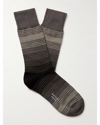 Paul Smith Gestreifte Socken aus einer Baumwollmischung - Grau