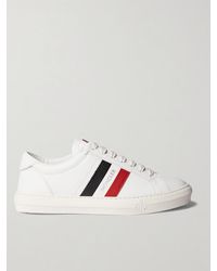 Moncler - New Monaco Striped Low-top Leather Trainers - Lyst