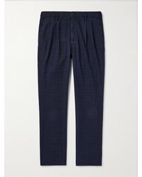 Slowear - Straight-Leg Pleated Prince Of Wales Checked Cotton-Blend Trousers - Lyst