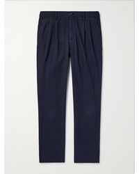 Incotex - Straight-leg Pleated Prince Of Wales Checked Cotton-blend Trousers - Lyst