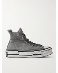 Converse - Chuck 70 Plus Distressed Panelled Canvas High-top Sneakers - Lyst