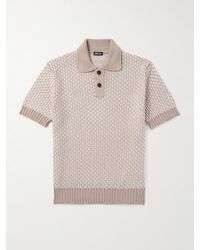 ZEGNA - Silk, Cotton And Linen-Blend Polo Shirt - Lyst