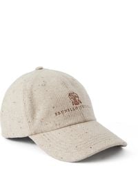 Brunello Cucinelli - Logo-Embroidered Wool And Cashmere-Blend Baseball Cap - Lyst
