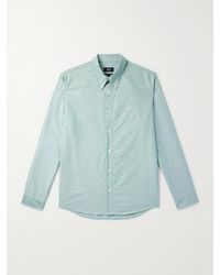 A.P.C. - Greg Button-down Collar Logo-embroidered Striped Cotton Shirt - Lyst
