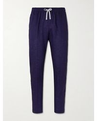 Fedeli - Bonifacio Straight-Leg Linen Drawstring Trousers - Lyst