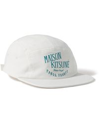 Maison Kitsuné - Logo-print Cotton-twill Baseball Cap - Lyst