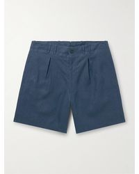 STÒFFA - Shorts a gamba larga in lino con pinces - Lyst