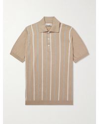 Brunello Cucinelli - Striped Cotton Polo Shirt - Lyst