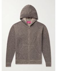 The Elder Statesman - Ribbed Cashmere Zip-up Hoodie - Lyst