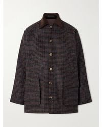 De Bonne Facture - Checked Corduroy-Trimmed Wool-Tweed Jacket - Lyst