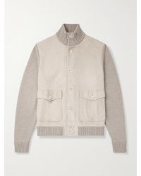 Slowear - Incotex Zanone Virgin Wool-Trimmed Suede Jacket - Lyst