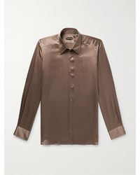 Tom Ford - Schmal geschnittenes Hemd aus Seidensatin - Lyst