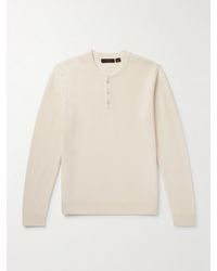 Slowear - Zanone Slim-fit Ribbed Virgin Wool Henley T-shirt - Lyst