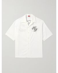 KENZO - Camicia in popeline di cotone con ricamo e colletto convertibile Constellation Hawaiian - Lyst