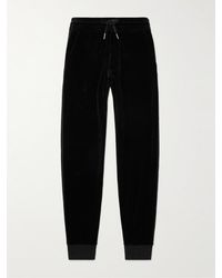 Tom Ford - Tapered Cotton-blend Velour Sweatpants - Lyst