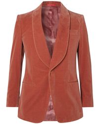 Kingsman - Shawl-collar Cotton-velvet Tuxedo Jacket - Lyst