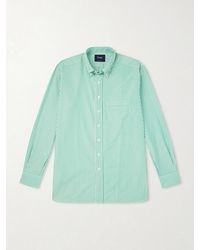 Drake's - Button-Down Collar Striped Cotton-Poplin Shirt - Lyst