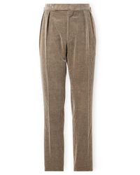 Ralph Lauren Purple Label - Gregory Straight-leg Pleated Cotton And Cashmere-blend Corduroy Trousers - Lyst