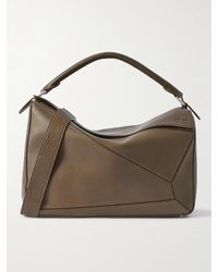 Loewe - Puzzle Edge Large Umhängetasche aus vollnarbigem Leder mit Logoprägung - Lyst