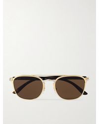 Cartier - Aviator-Style- And Palladium-Tone And Tortoiseshell Acetate Sunglasses - Lyst