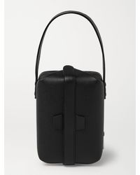 Valextra Pebble-grain Leather Tote Bag - Black