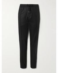 ZEGNA - Straight-Leg Pleated Wool, Silk And Cashmere-Blend Trousers - Lyst
