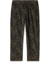 Universal Works - Tapered Paisley-print Cotton-corduroy Drawstring Trousers - Lyst