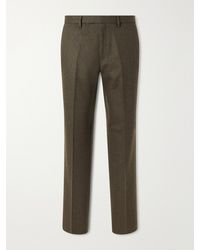 Sunspel - Straight-Leg Wool Brushed Trousers - Lyst