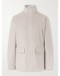 ZEGNA - Hooded Padded Felted Leather-Trimmed Cashmere Coat - Lyst