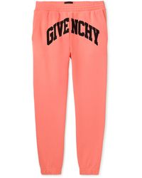 Givenchy - Tapered Logo-embroidered Cotton-jersey Sweatpants - Lyst