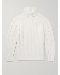 Brunello Cucinelli - Ribbed Cashmere Rollneck Sweater - Lyst