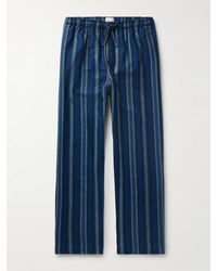 Derek Rose - Kelburn 38 Striped Brushed Cotton-flannel Pyjama Trousers - Lyst