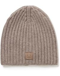 Acne Studios - Kubi Logo-Appliquéd Ribbed Wool And Yak-Blend Beanie - Lyst