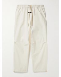 Fear Of God - Straight-leg Logo-appliquéd Cotton-blend Drawstring Trousers - Lyst