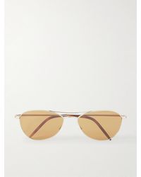Oliver Peoples - Aero Ii Aviator-style Gold-tone Sunglasses - Lyst