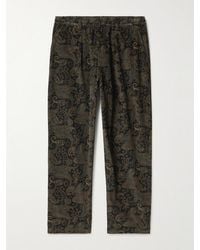 Universal Works - Pantaloni a gamba affusolata in velluto a coste di cotone con stampa paisley e coulisse - Lyst
