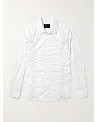 Simone Rocha - Bow-embellished Ruched Cotton-poplin Shirt - Lyst