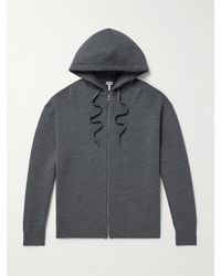 Loewe - Logo-Embossed Wool-Blend Zip-Up Hoodie - Lyst