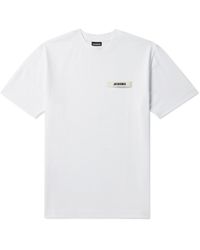 Jacquemus - Gros Grain Logo T-Shirt, Short Sleeves, , 100% Cotton, Size: Medium - Lyst