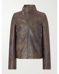 Rick Owens - Release Panelled Full-Grain Leather Jacket - Lyst