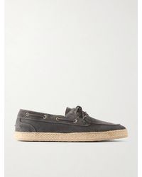 Brunello Cucinelli - Suede Boat Shoes - Lyst