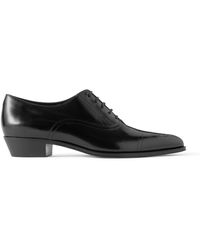 Celine - Perforated Polished-Leather Oxford Shoes - Lyst